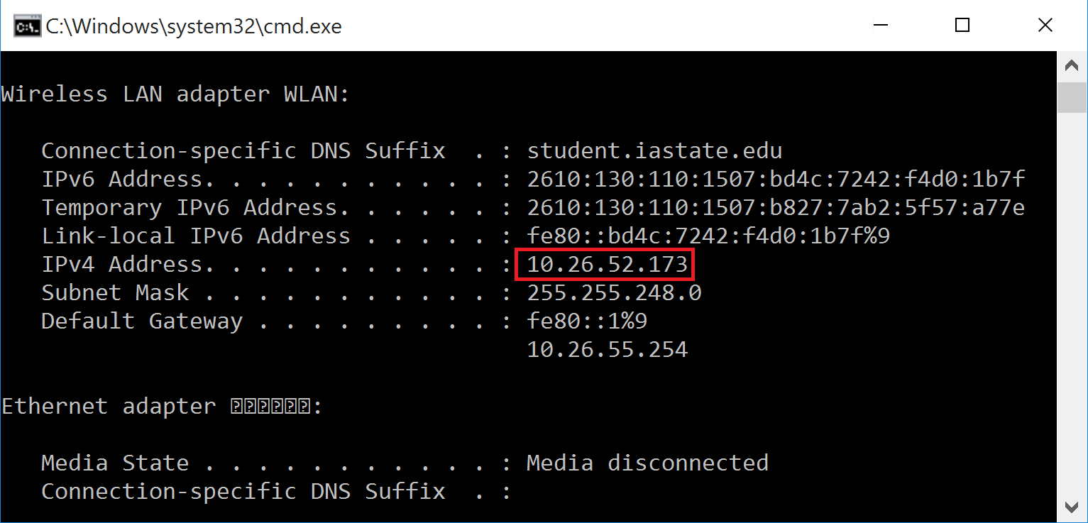 The IP address